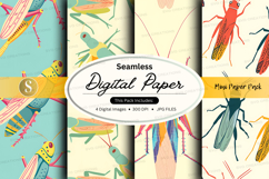 Seamless digital paper pack with insects patterns design Product Image 1