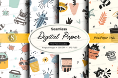 Seamless digital paper pack with ocean animals and plants Product Image 1