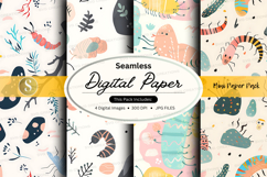 Seamless digital paper pack floral watercolor textures backg Product Image 1