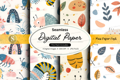 Seamless digital paper pack with cute animal patterns Product Image 1