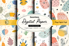 Seamless digital paper pack floral watercolor textures Product Image 1