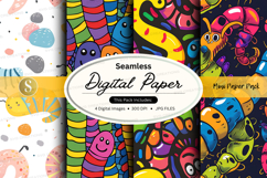 Seamless digital paper pack colorful retro patterns design Product Image 1