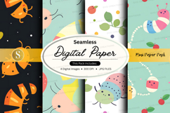 Seamless digital paper pack with cute animal patterns and pa Product Image 1