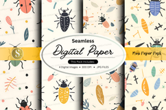 Seamless bug digital paper pack vector background Product Image 1