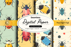 Seamless ladybug digital paper pack background textures Product Image 1