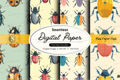 Seamless beetle digital paper pack background Product Image 1