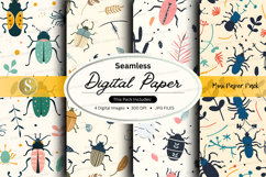 Seamless insect digital paper pack background texture Product Image 1