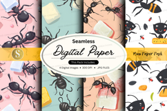 Seamless digital paper with ants pattern background Product Image 1