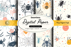 Halloween seamless digital paper pack with spooky patterns Product Image 1