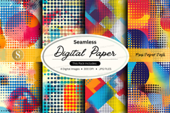 Vibrant seamless digital paper patterns colorful backgrounds Product Image 1