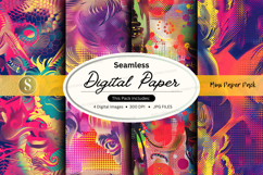 Seamless digital paper pack vibrant colorful patterns backgr Product Image 1