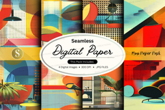 Seamless digital paper pack with vibrant geometric patterns Product Image 1