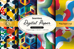 Seamless digital paper patterns colorful abstract background Product Image 1