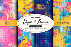 Seamless digital paper pack colorful abstract textures backg Product Image 1