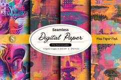 Seamless digital paper pack with vibrant abstract textures Product Image 1