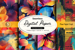 Seamless digital paper textures vibrant colorful patterns ba Product Image 1