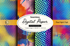 Seamless digital paper patterns colorful polka dots backgrou Product Image 1