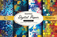 Seamless digital paper pack with vibrant abstract patterns Product Image 1