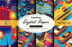 Seamless digital paper pack colorful patterns textures backg Product Image 1