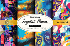 Seamless digital paper textures pack colorful abstract backg Product Image 1