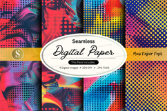 Seamless digital paper pack with vibrant abstract patterns Product Image 1