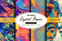Seamless digital paper pack colorful abstract textures backg Product Image 1