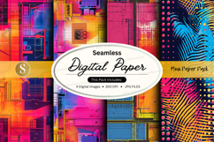 Seamless digital paper pack with vibrant abstract patterns Product Image 1