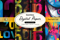 Seamless digital paper pack vibrant colorful patterns textur Product Image 1