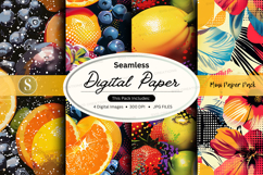 Seamless digital paper pack with vibrant fruit textures and Product Image 1