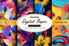 Seamless digital paper pack with vibrant patterns and textur Product Image 1