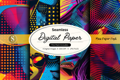 Seamless digital paper pack colorful abstract textures backg Product Image 1