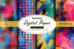 Seamless digital paper pack with vibrant geometric patterns Product Image 1