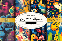 Seamless digital paper pack colorful patterns design Product Image 1