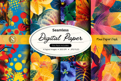 Seamless digital paper pack with floral and geometric patter Product Image 1