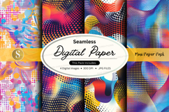 Seamless digital paper pack colorful abstract textures backg Product Image 1
