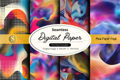 Seamless digital paper pack abstract colorful textures backg Product Image 1