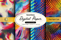 Seamless digital paper pack colorful abstract textures backg Product Image 1