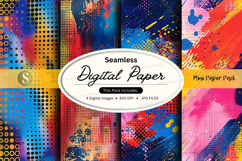 Seamless digital paper textures pack vibrant colorful backgr Product Image 1