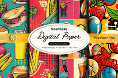 Seamless digital paper textures with food and summer element Product Image 1