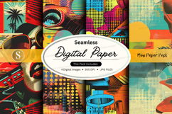 Seamless digital paper pack colorful textures background des Product Image 1