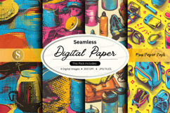 Seamless digital paper textures pack colorful abstract desig Product Image 1