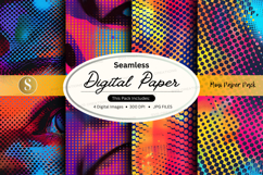 Seamless digital paper pack with vibrant geometric patterns Product Image 1