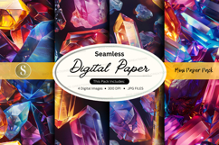 Seamless digital paper pack with vibrant geometric patterns Product Image 1