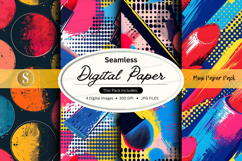 Seamless digital paper pack with vibrant patterns and textur Product Image 1