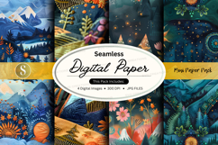 Seamless digital paper textures pack vintage floral patterns Product Image 1