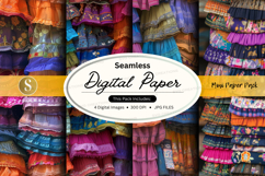 Seamless digital paper pack colorful textures background des Product Image 1