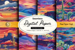 Seamless digital paper pack abstract colorful textures backg Product Image 1