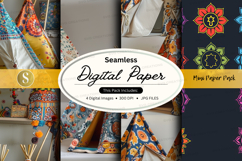 Seamless digital paper pack floral textures background desig Product Image 1