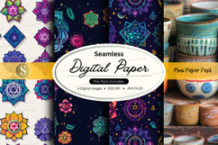 Seamless digital paper pack with floral and geometric patter Product Image 1