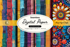 Seamless digital paper pack vibrant colorful textures backgr Product Image 1